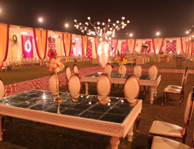 table arrangement's in mayur the karma resorts destination wedding